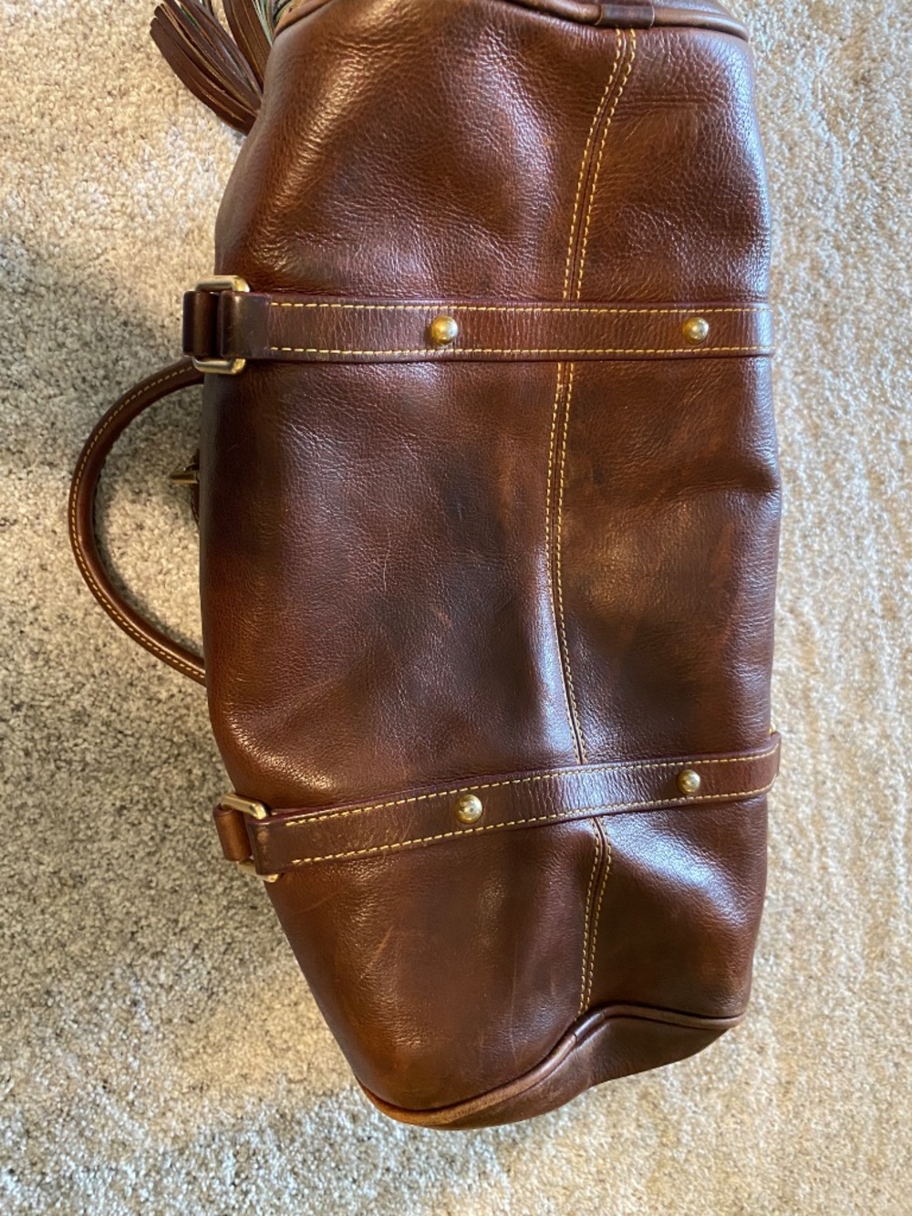 Dooney & Bourke large florentine satchel in chestnut - Picture 10 of 10